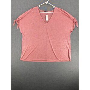 Lane Bryant Tie Sleeve V Neck Tee Womens 28/28 1128411 NWT